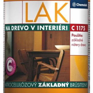 Chemolak Lak C1175 0010 - Nitrocelulózový základný brúsiteľný polomatný vyplňovací transparentný lak na drevo 0,75l