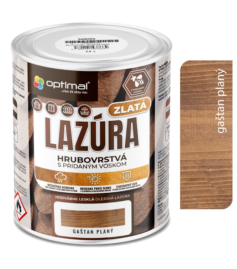 Optimal Zlatá lazúra Gaštan 2,25l - laková olejová lazúra s voskami