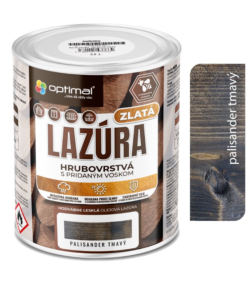 Optimal Zlatá lazúra Palisander 2,25l - laková olejová lazúra s voskami