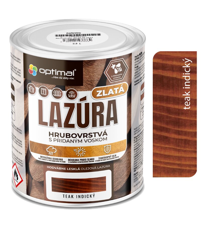 Optimal Zlatá lazúra Teak 2,25l - laková olejová lazúra s voskami