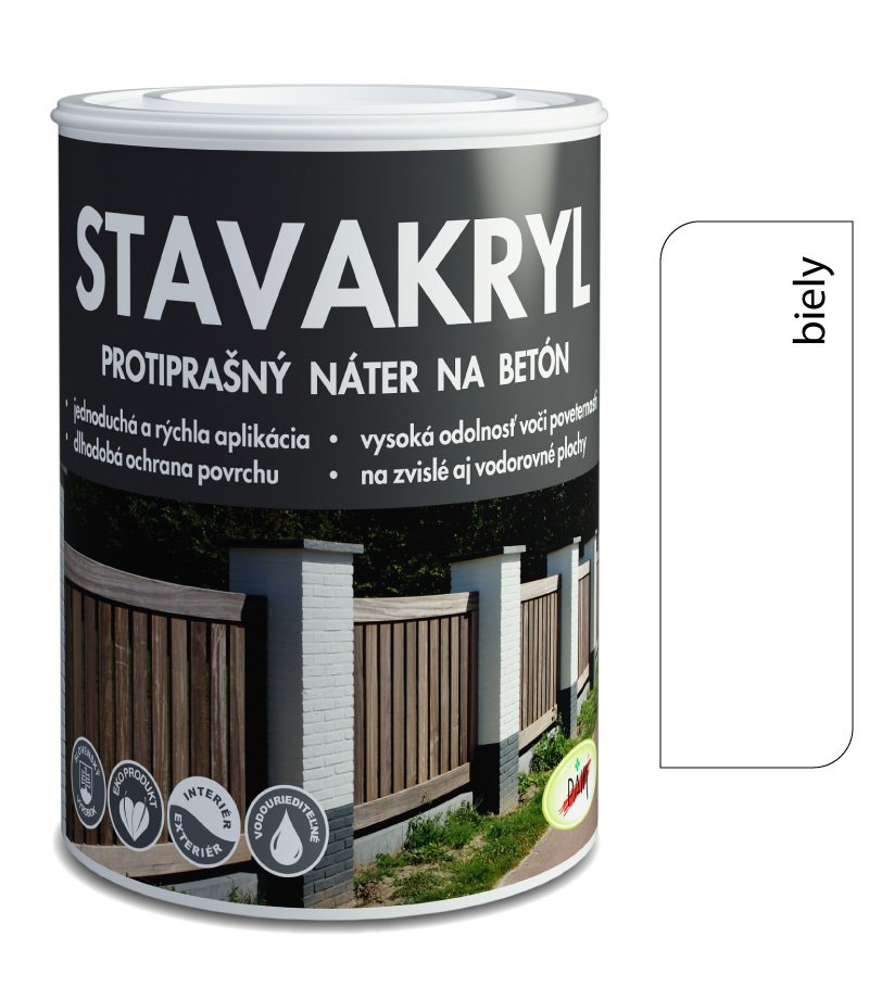 Pam Stavakryl biela - protiprašná farba na betón 0,8kg