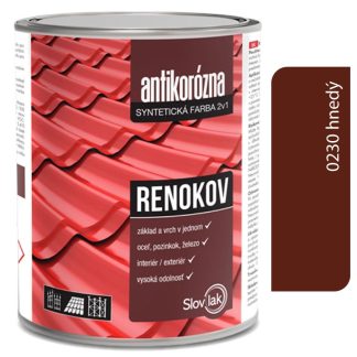 Slovlak Renokov hnedý - Antikorózna farba na kov 0,75kg