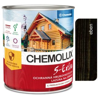 Chemolak S1025 Chemolux S Extra 0192 eben 0,75l - hodvábne lesklá ochranná lazúra na drevo