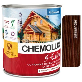 Chemolak S1025 Chemolux S Extra 0282 palisander 2,5l - hodvábne lesklá ochranná lazúra na drevo