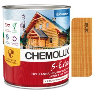 Chemolak S1025 Chemolux S Extra 0602 pínia 2,5l - hodvábne lesklá ochranná lazúra na drevo