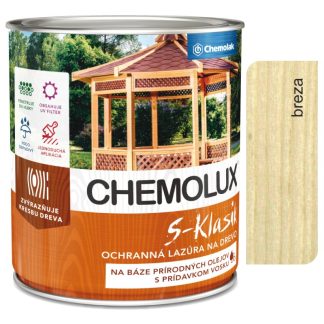 Chemolak S1040 Chemolux S-Klasik 0101 breza 0,75l - matná ochranná lazúra na drevo
