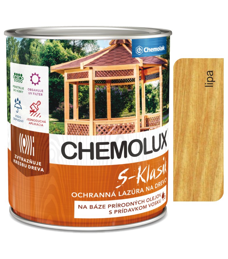 Chemolak S1040 Chemolux S-Klasik 0161 lipa 0,75l - matná ochranná lazúra na drevo