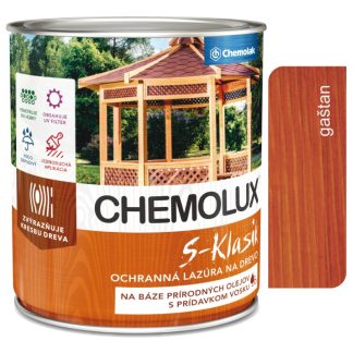 Chemolak S1040 Chemolux S-Klasik 0201 gaštan 0,75l - matná ochranná lazúra na drevo