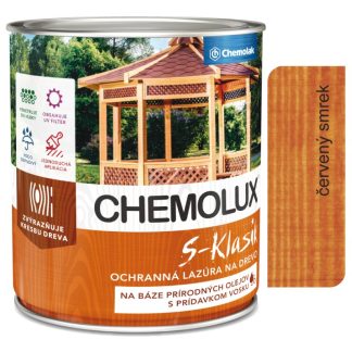 Chemolak S1040 Chemolux S Klasik 0221 červený smrek 2,5l - matná ochranná lazúra na drevo