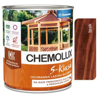 Chemolak S1040 Chemolux S-Klasik 0251 teak 2,5l - matná ochranná lazúra na drevo