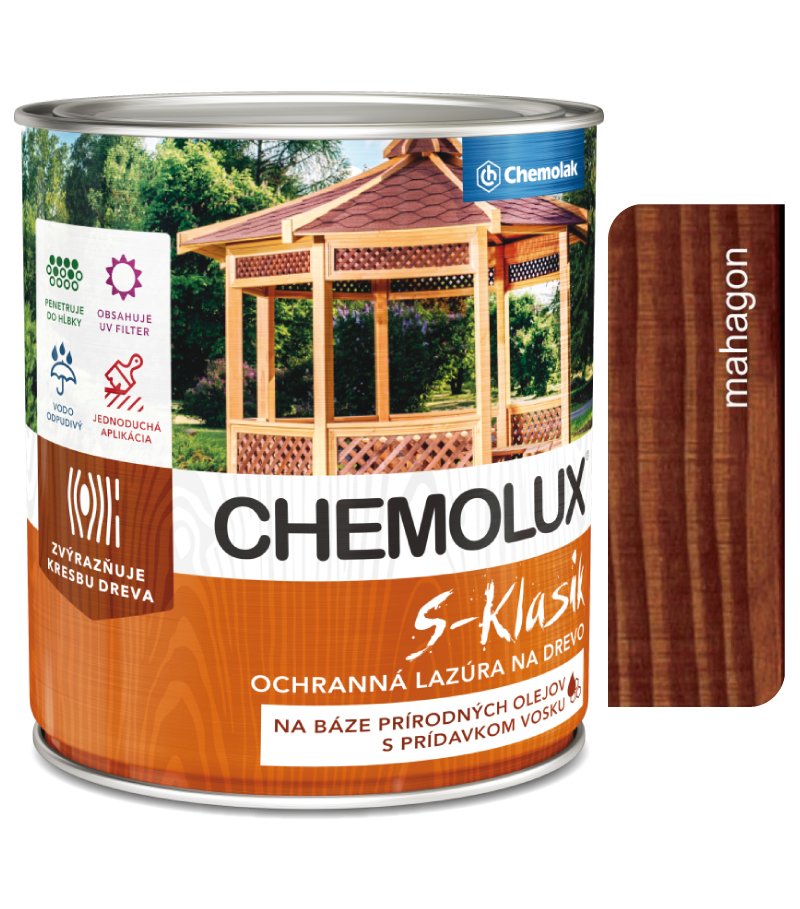 Chemolak S1040 Chemolux S-Klasik 0271 mahagón 2,5l - matná ochranná lazúra na drevo