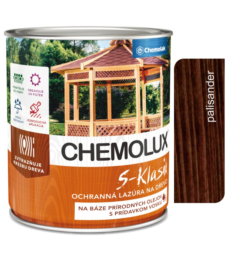 Chemolak S1040 Chemolux S-Klasik 0281 palisander 2,5l - matná ochranná lazúra na drevo