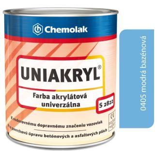 Chemolak S2822 Uniakryl 0405 modrá - Farba na značenie ciest, na asfalt a betón 0,75l