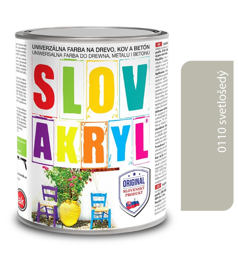 Slovlak Slovakryl 0110 - šedý svetlý 0,75kg