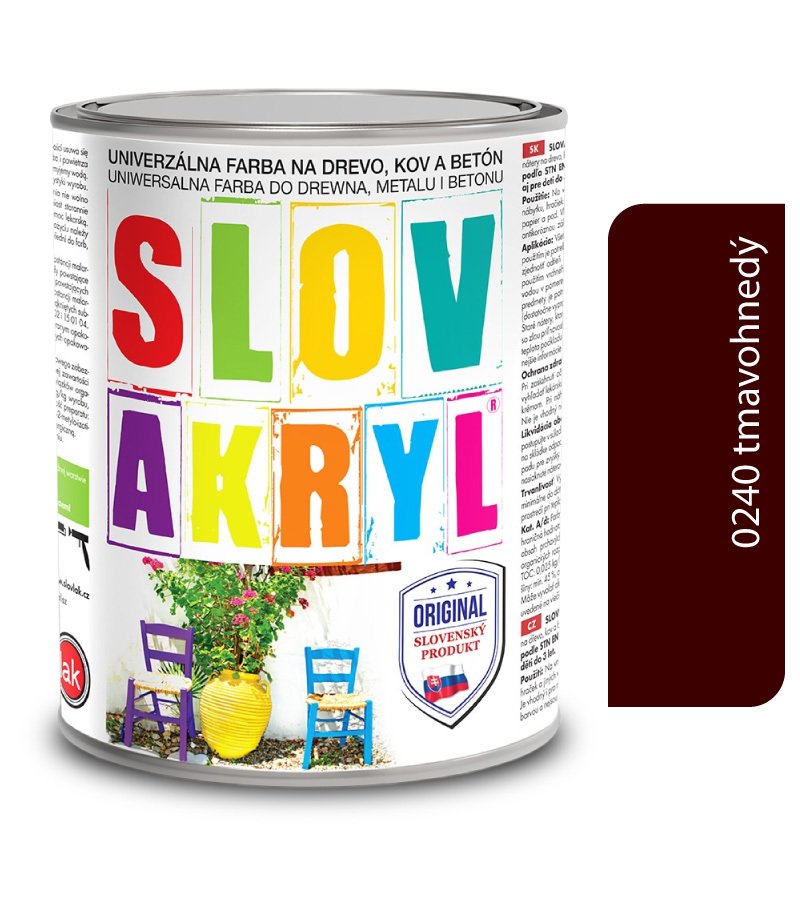 Slovlak Slovakryl 0240 - tmavohnedý 0,75kg
