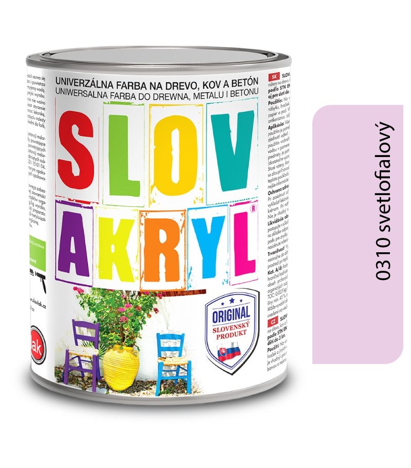 Slovlak Slovakryl 0310 - svetlofialový 0,75kg