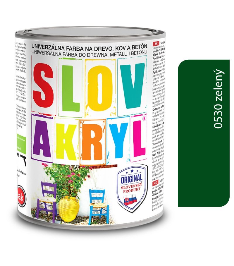 Slovlak Slovakryl 0530 - zelený 0,75kg