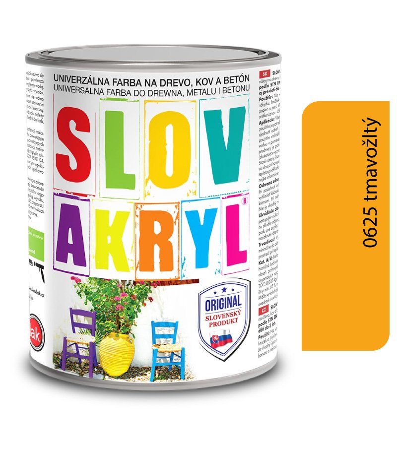 Slovlak Slovakryl 0625 - tmavožltý 0,75kg