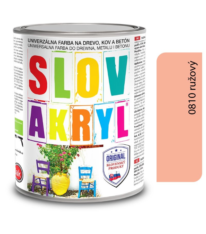 Slovlak Slovakryl 0810 - ružový 0,75kg