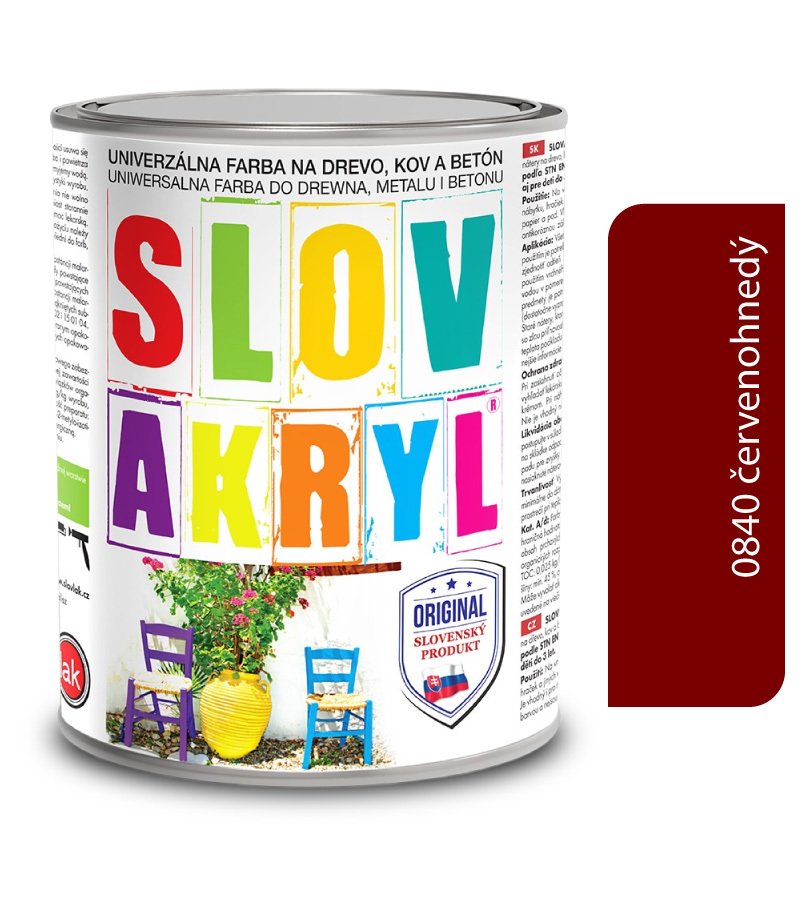 Slovlak Slovakryl 0840 - červenohnedý 0,75kg
