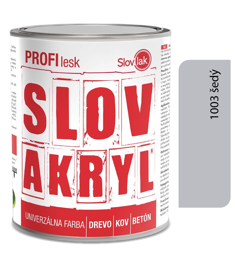 Slovlak Slovakryl Profi Lesk šedý 1003/RAL 7035 0,75kg