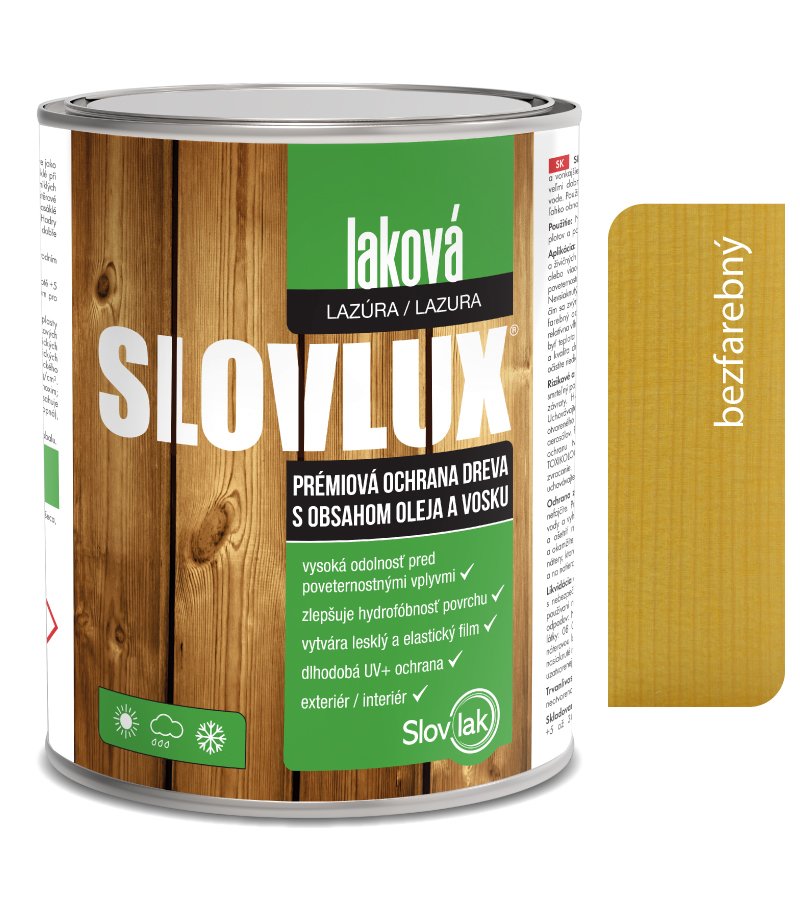 Slovlak Slovlux Laková lazúra 0000 Bezfarebná 2,5l