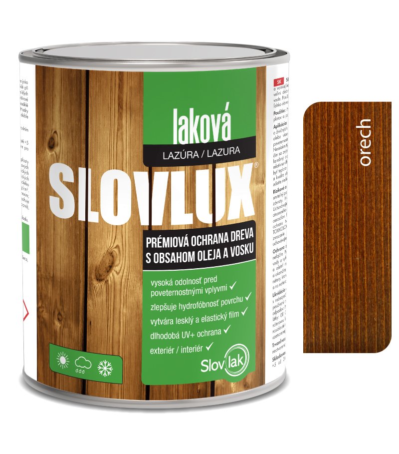 Slovlak Slovlux Laková lazúra 0021 Orech 2,5l