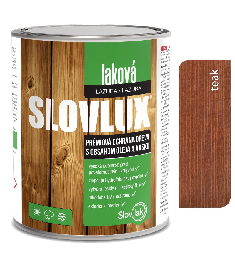 Slovlak Slovlux Laková lazúra 0023 Teak 2,5l