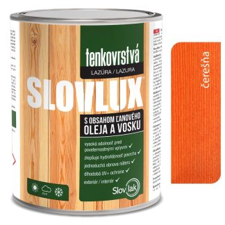 Slovlak Slovlux Tenkovrstvá lazúra na drevo, čerešňa 2,5l