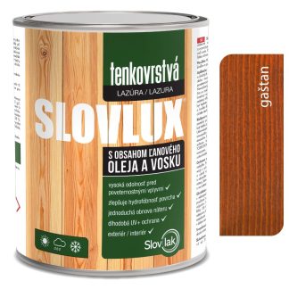 Slovlak Slovlux Tenkovrstvá lazúra na drevo, gaštan 10l