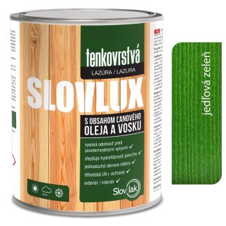 Slovlak Slovlux Tenkovrstvá lazúra na drevo, jedlová zeleň 2,5l