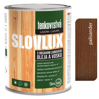 Slovlak Slovlux Tenkovrstvá lazúra na drevo, palisander 2,5l