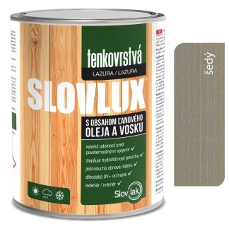 Slovlak Slovlux Tenkovrstvá lazúra na drevo šedá 0,7l