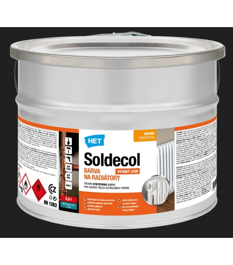 Het Soldecol farba na radiator Biela 0.6l