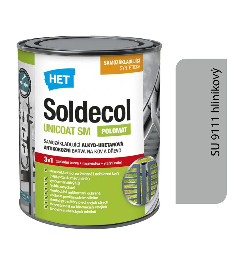 Het Soldecol Unicoat SM SU 9111 hliníkový 0,6l 3v1
