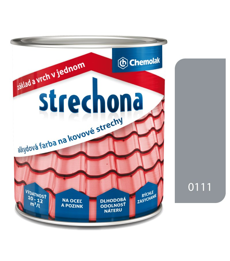 Chemolak Strechona - Farba na strechy 0111 šedá 4l
