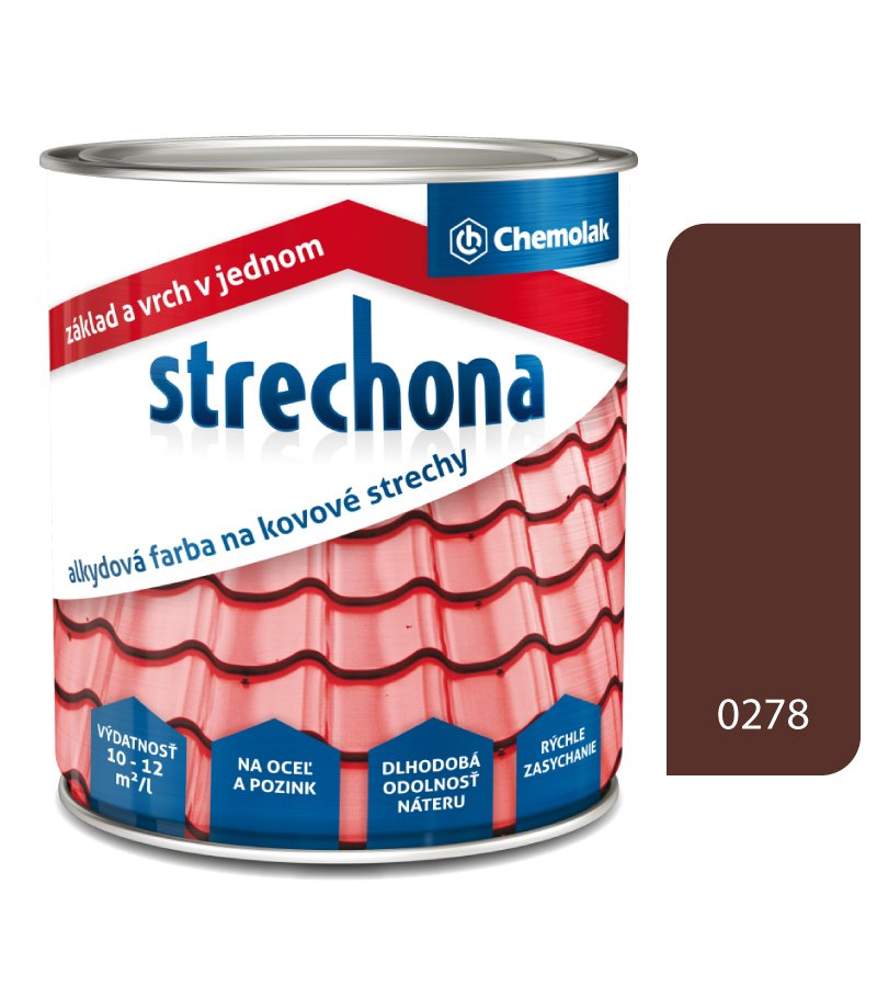 Chemolak Strechona - Farba na strechy 0278 hnedá 10kg
