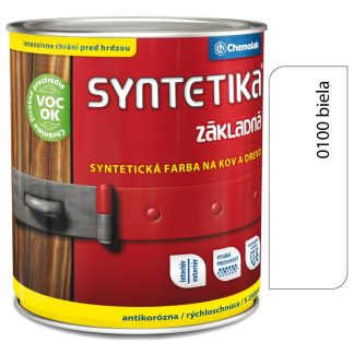 Chemolak Syntetika S2000U 0100 biela 2,5l - základná farba