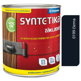 Chemolak Syntetika S2000U 0199 čierna 0,6l - základná farba