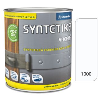 Chemolak Syntetika S2013U 1000 biela 0,6l - vrchná farba lesklá