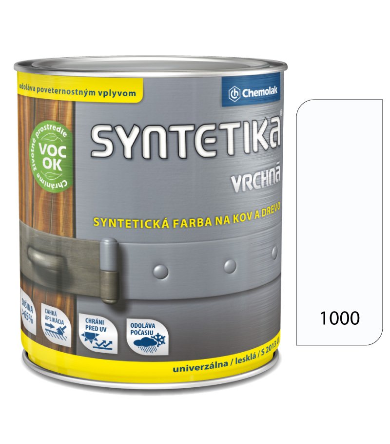 Chemolak Syntetika S2013U 1000 biela 9l - vrchná farba lesklá