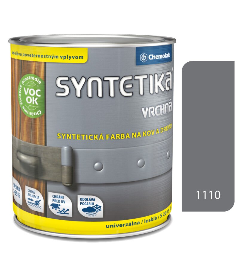 Chemolak Syntetika S2013U 1110 svetlošedá 4,5l - vrchná farba lesklá