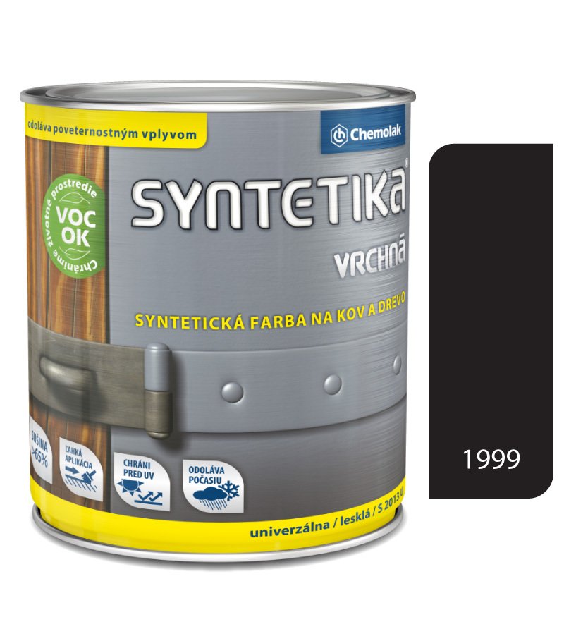 Chemolak Syntetika S2013U 1999 čierna 4,5l - vrchná farba lesklá