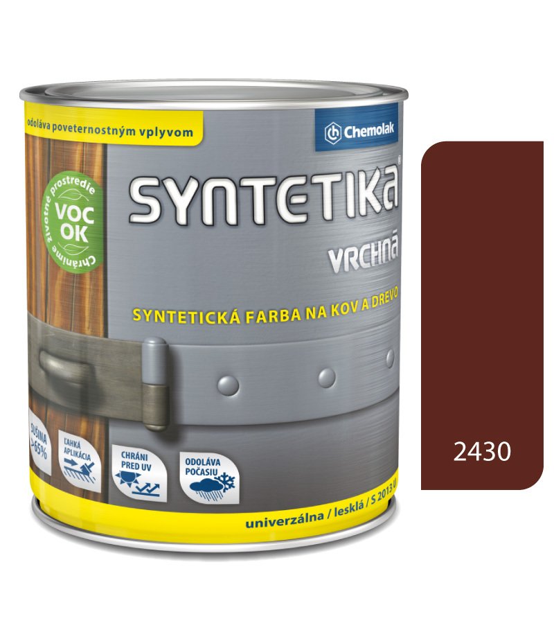 Chemolak Syntetika S2013U 2430 tmavohnedá 4,5l - vrchná farba lesklá