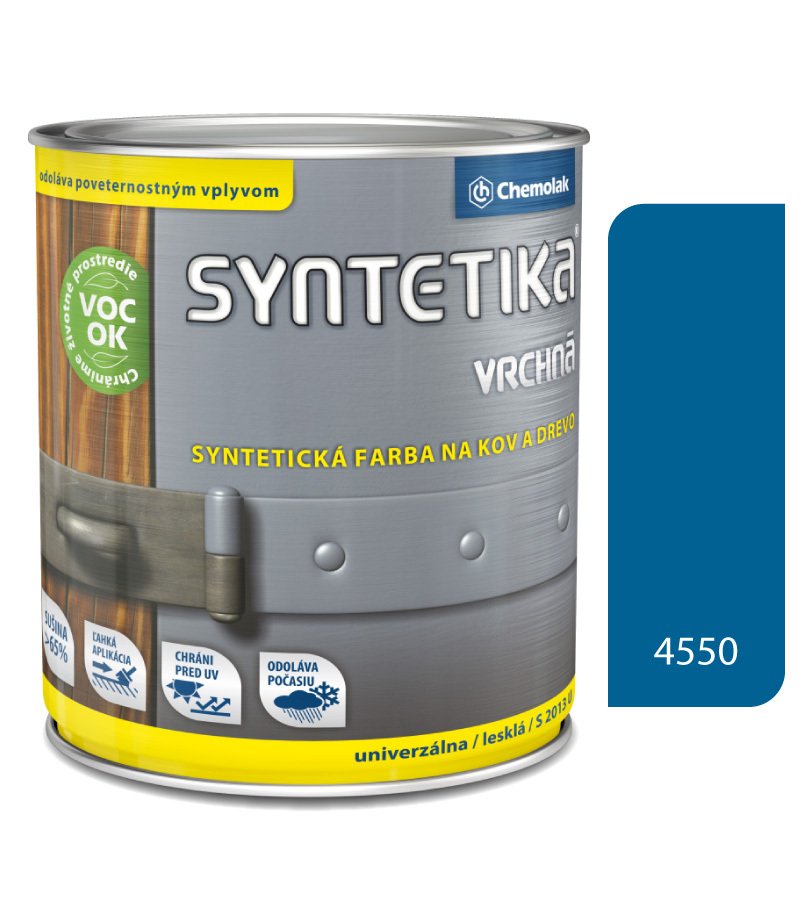 Chemolak Syntetika S2013U 4550 návestná modrá 4,5l - vrchná farba lesklá