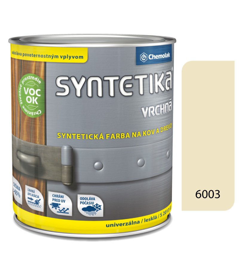 Chemolak Syntetika S2013U 6003 slonová kosť 4,5l - vrchná farba lesklá
